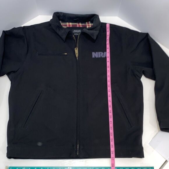 Burks Bay NRA Member Men's Jacket Black Canvas Flannel Lined Size Large - Picture 8 of 12